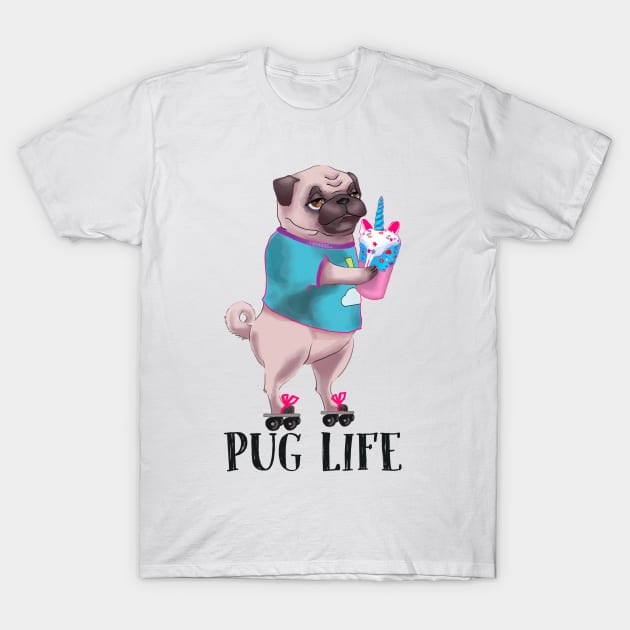 Pug Life T-Shirt by Wordkeeper